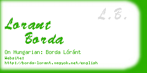 lorant borda business card