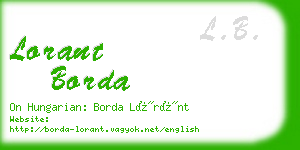 lorant borda business card